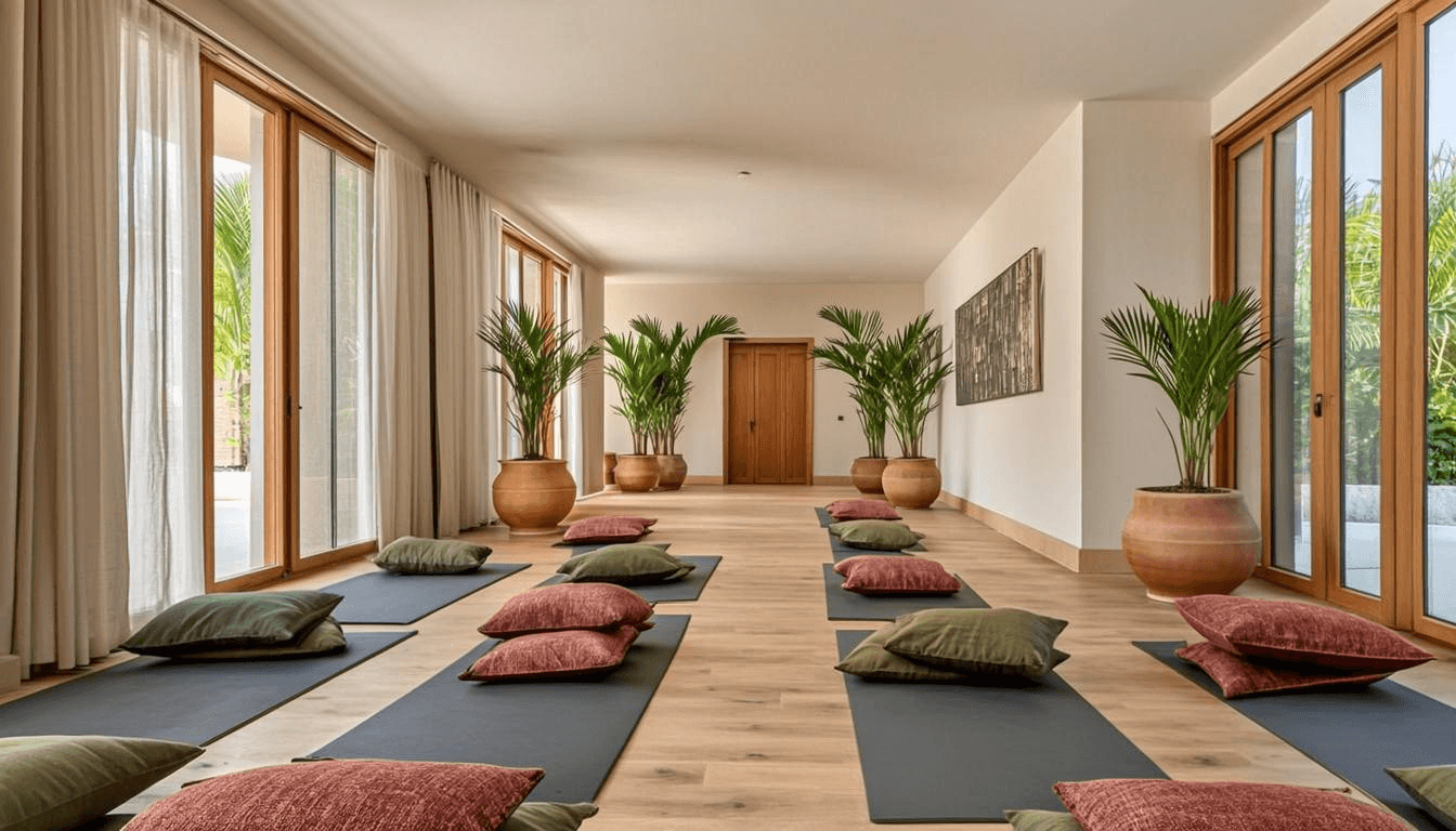Interior del estudio Dhyana Yoga Studio en Cartagena